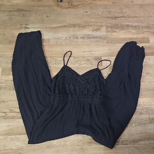 Maurices Deep Blue Textured Jumpsuit